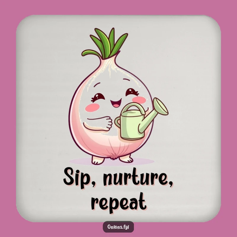 Funny Gardener Coaster Set: Proud Onion Humor, Protects Surfaces!