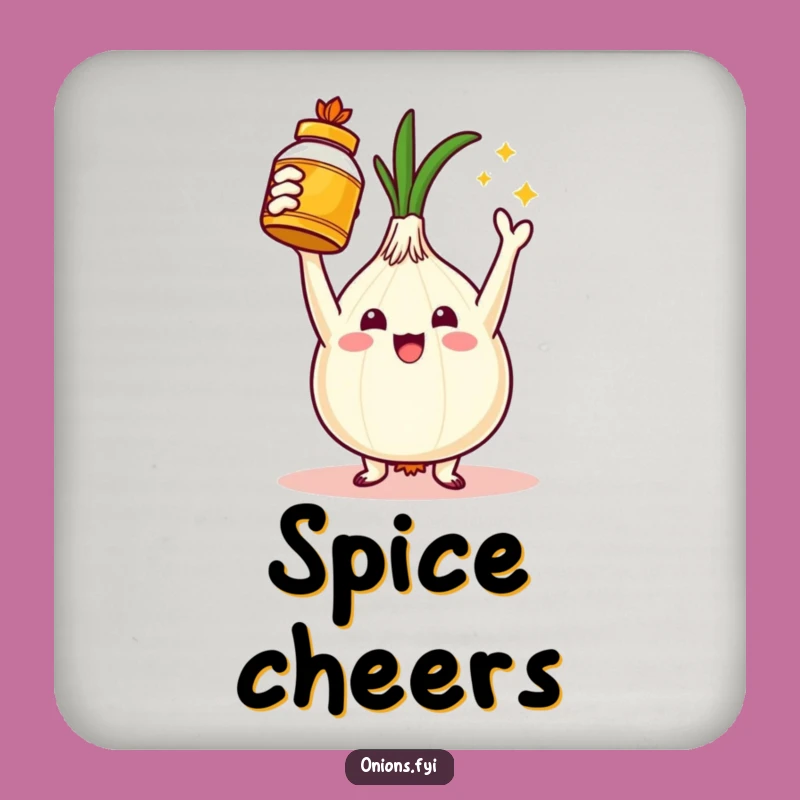 Funny Golden Spice Onion Coasters - Protect Surfaces with Flavor