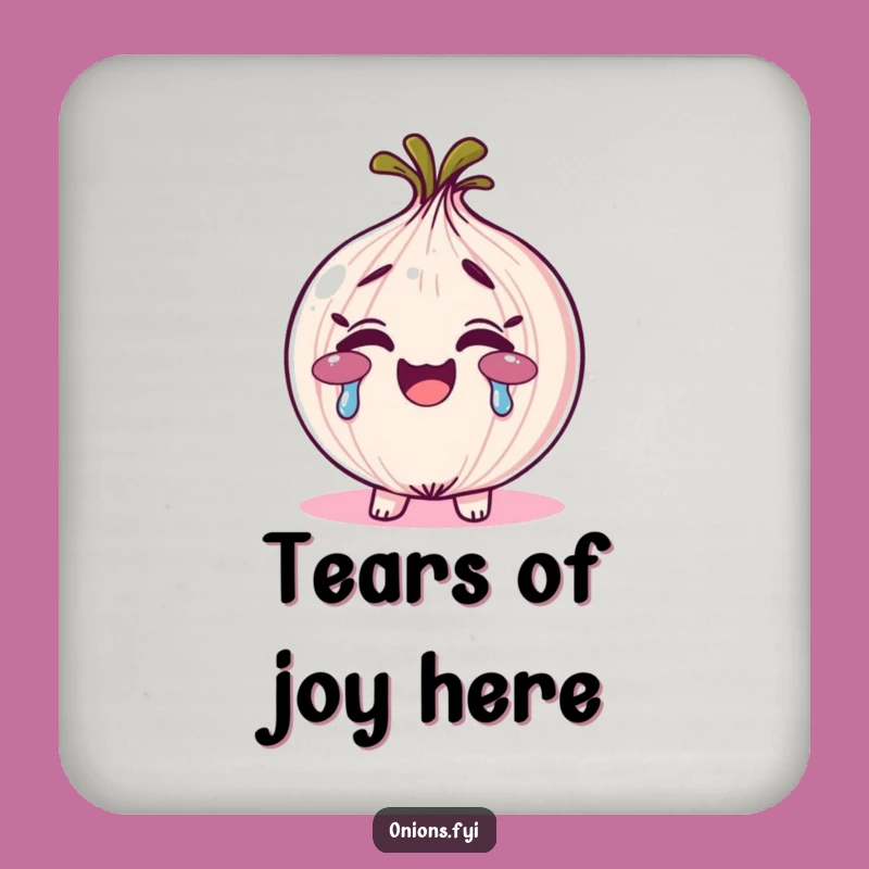 Funny Rainbow Tears Onion Coaster - Protect Surfaces with Colorful Emotion