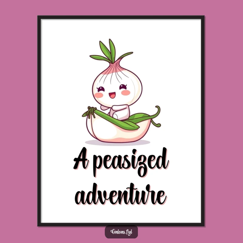 Funny Onion Pea Rider Poster: Whimsical Wall Art for a Playful & Humorous Space