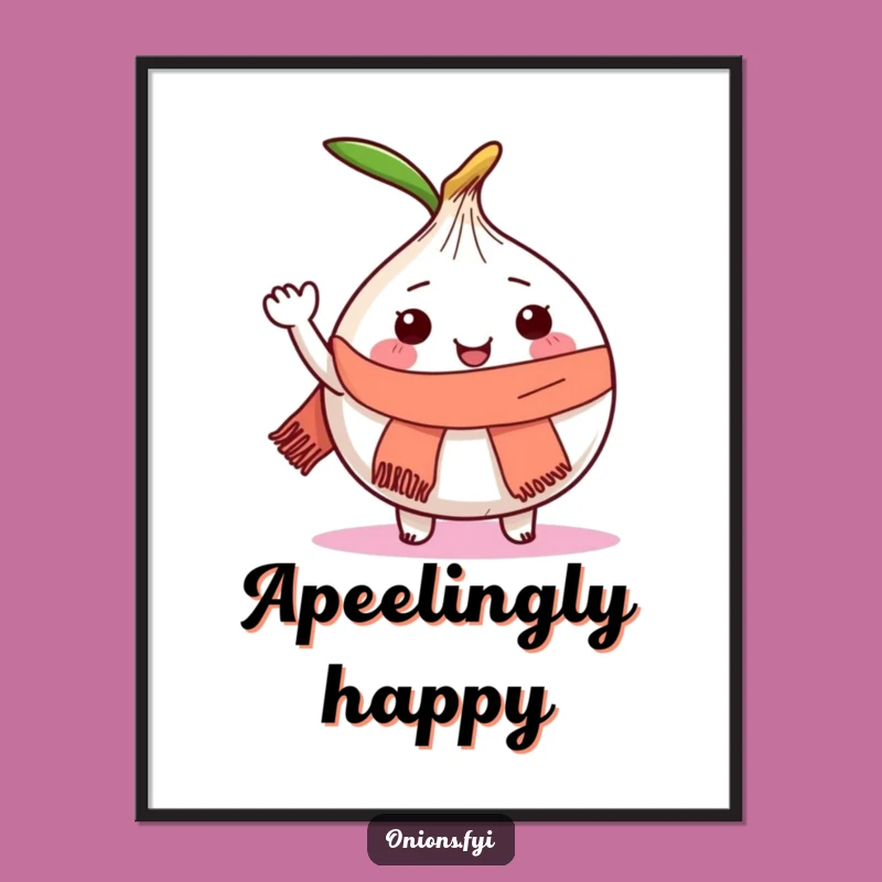 Funny Onion Poster: Joyful Vegetable Wall Art for Cheerful Spaces