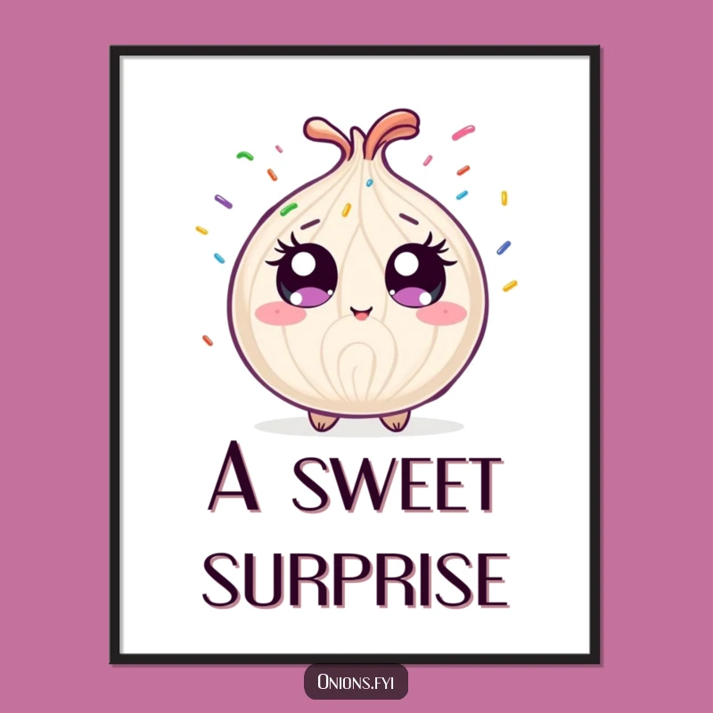 Funny Sprinkle Shower Onion Poster: Hilarious Sweet Decor
