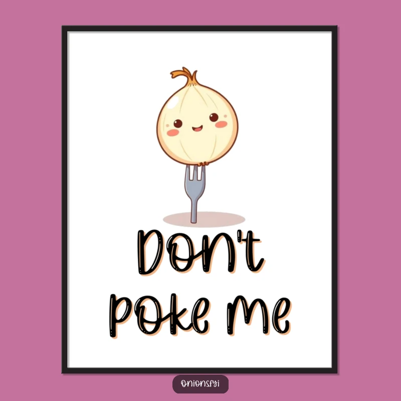 Funny Balancing Onion Poster - Hilarious Food Art for Your Kitchen Walls