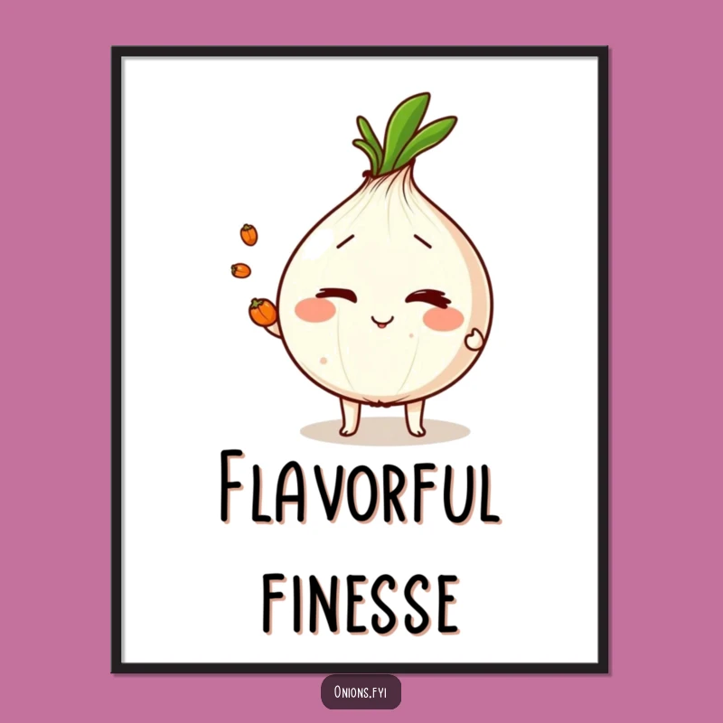 Funny Juggling Onion Poster: Hilarious Skillful Wall Art