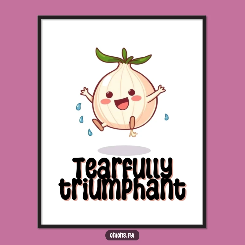 Funny Cartwheel Onion Poster: Hilarious Emotional Wall Art