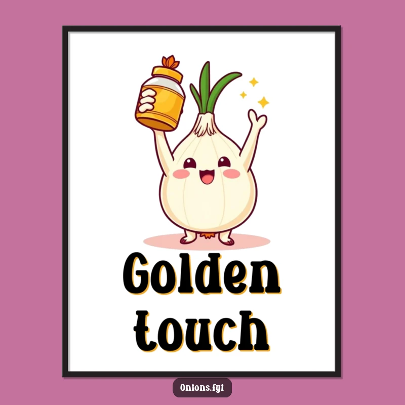 Funny Golden Spice Onion Poster - Victory in Every Flavor