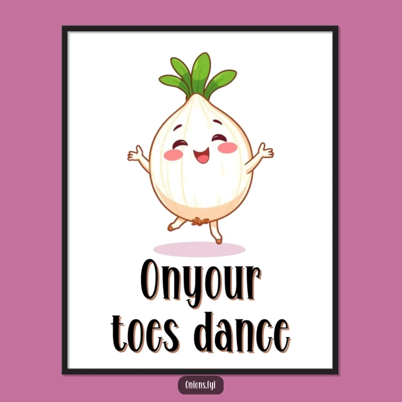 Funny Happy Onion Jig Poster - Hilarious Vegetable Art Print