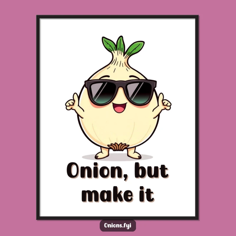 Funny Kawaii Onion Poster: Cool Character Art for Stylish Walls