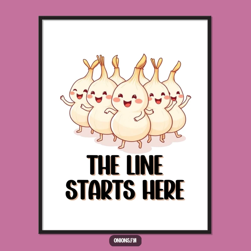 Funny Onion Conga Line Poster - Festive Veggie Party Wall Art