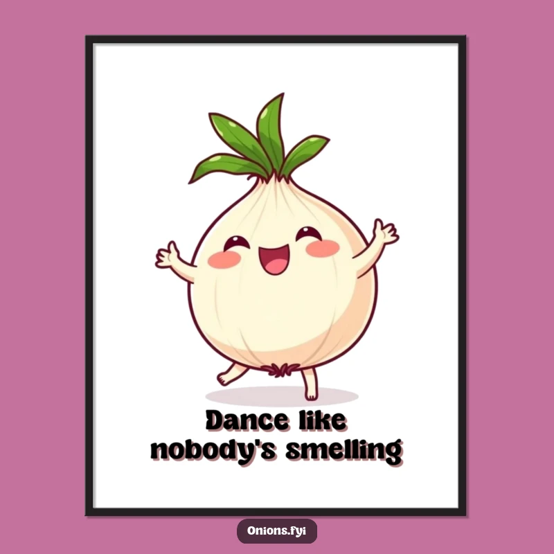 Funny Onion Dance Poster: Lively Wall Art for a Joyful & Humorous Space