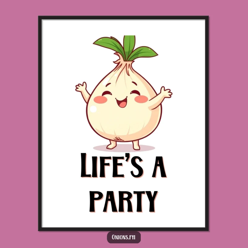 Funny Onion Dancer Poster - Cheerful Veggie Boogie Wall Art Gift