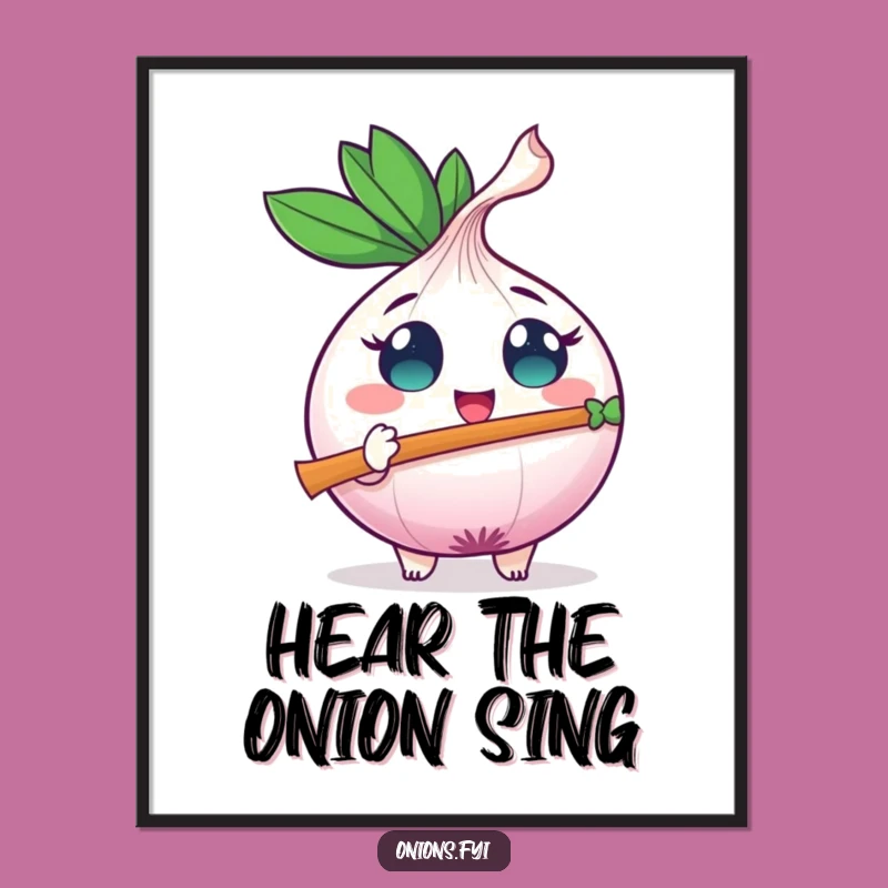 Funny Onion Flute Poster: Instant Harmony, Decorate with Musical Merriment