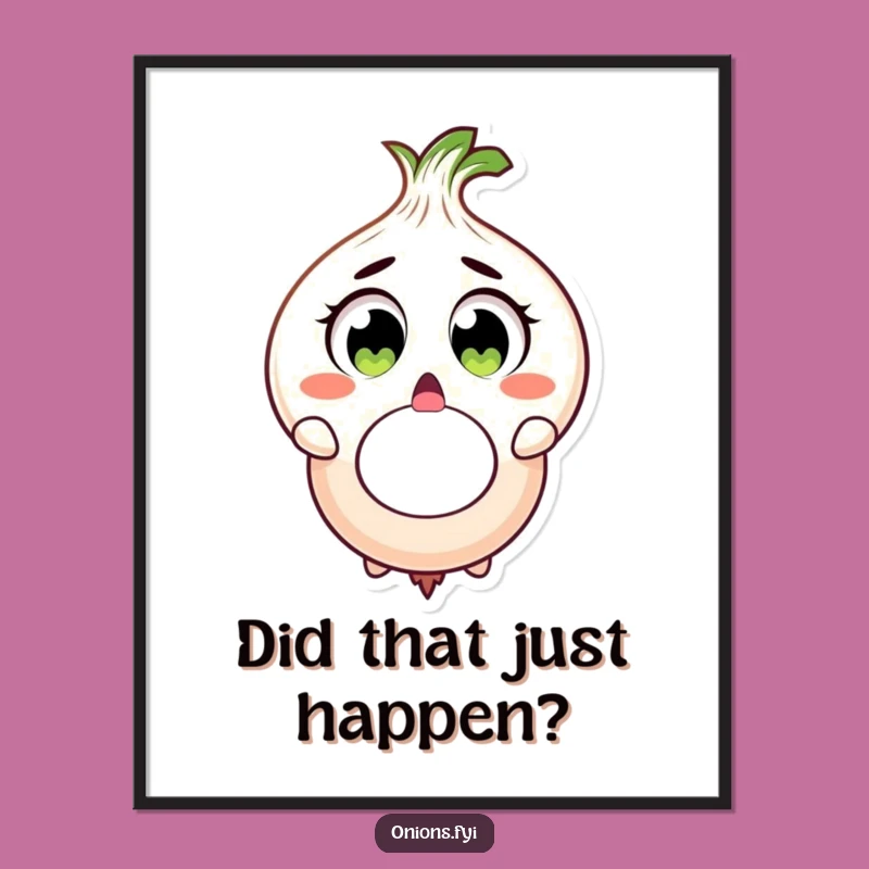 Funny Onion Ring Poster - Shocking Veggie Art, Great Funny Gift!