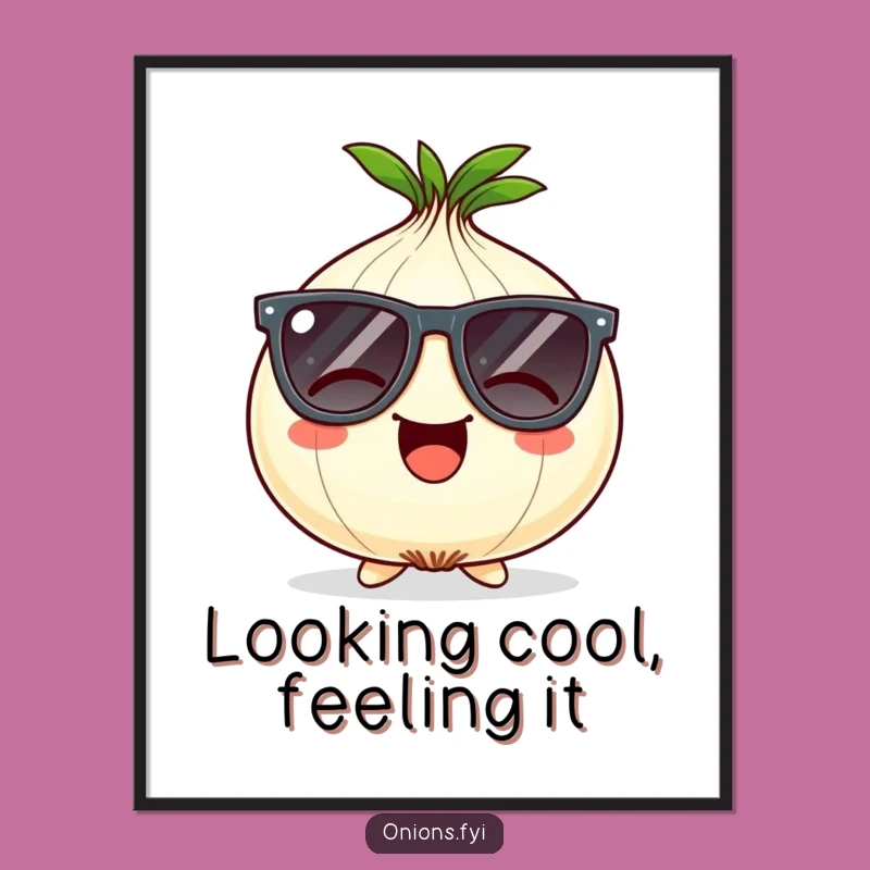 Funny Onion Sunglasses Poster: Cool Wall Art for a Giggling & Humorous Space