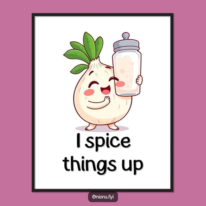 Funny Onion Poster: Hilarious Kawaii Chef Wall Art for Kitchen Decor