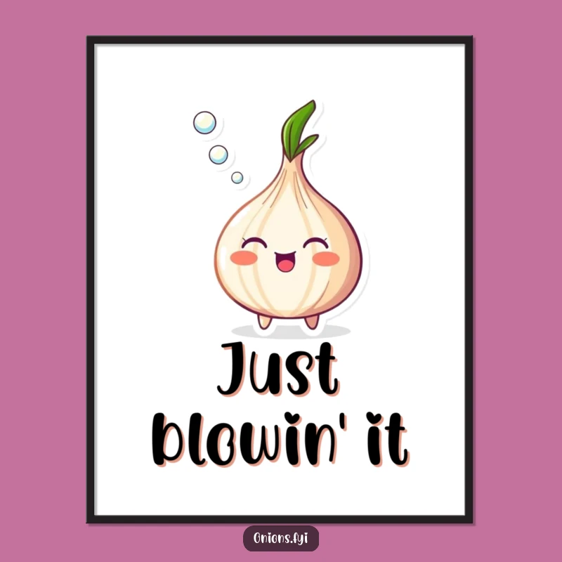 Funny Happy Onion Bubble Poster - Whimsical Wall Art for Cheerful Vibes