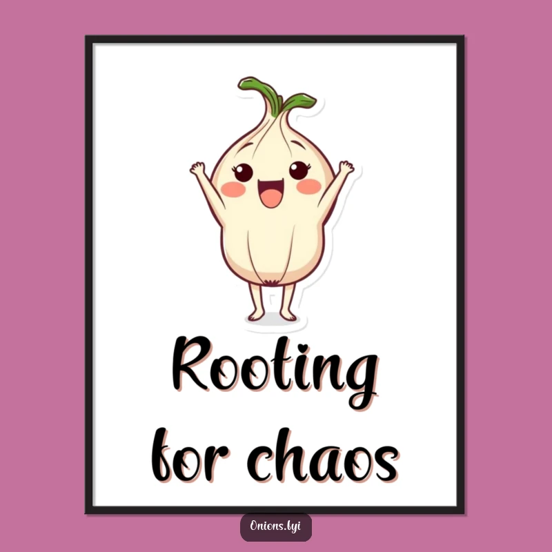 Funny Onion Headstand Poster: Quirky Veggie Art for a Lively Room