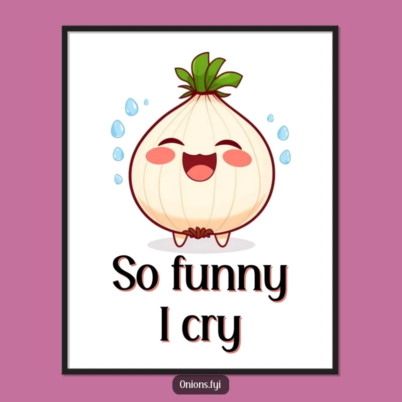 Funny Onion Laughing Poster: Hilarious Wall Art for Kitchens, Perfect Gift
