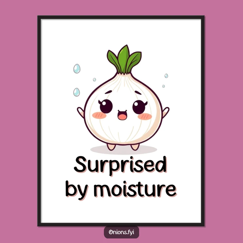 Funny Onion Poster: Droplet Juggling Art, Busy Life Decor, Unique Gift