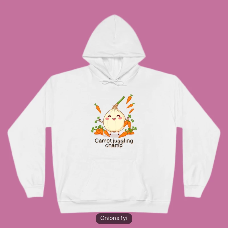 Funny Kawaii Onion Juggling Hoodie - Cozy Up with Glee-filled Carrot Fun