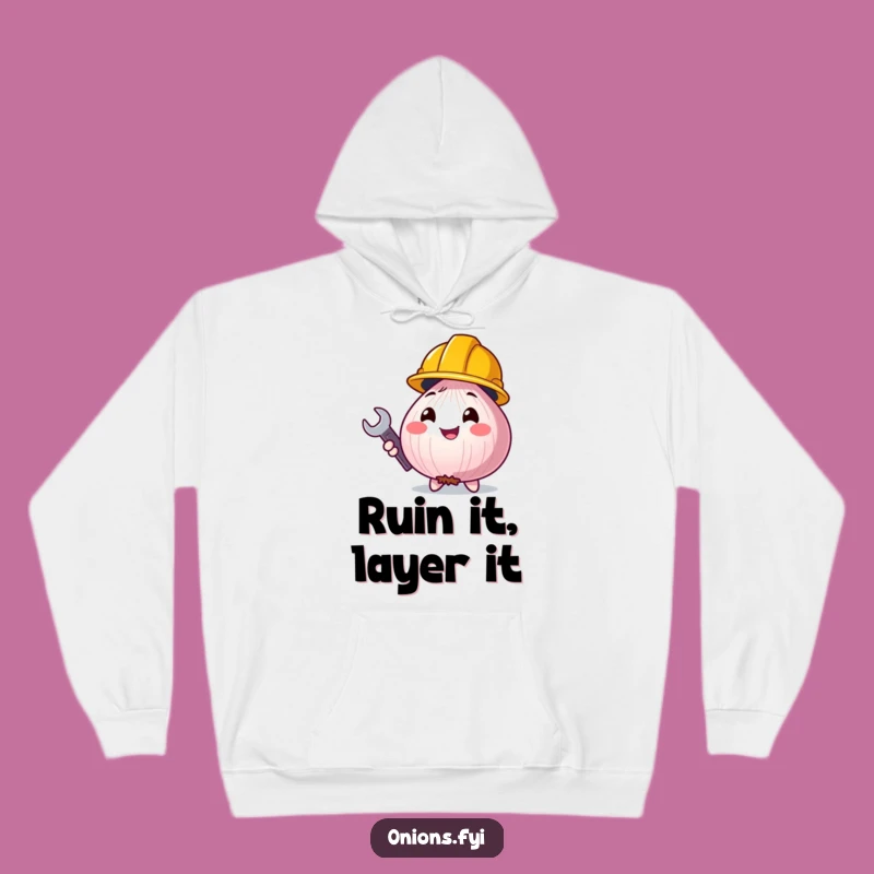 Funny Onion Builder Hoodie: Cozy & Hilarious Workwear Gift