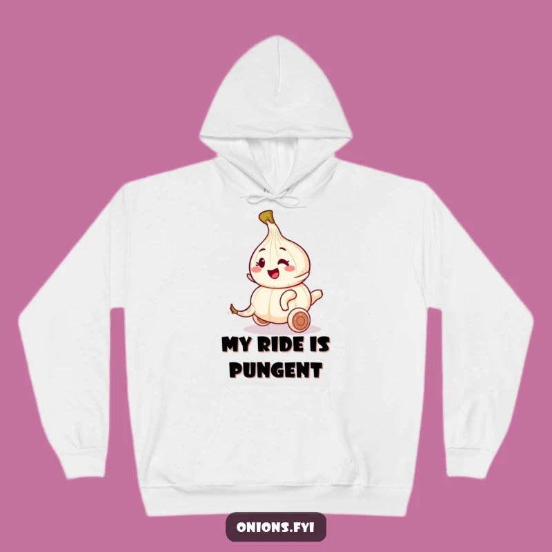 Funny Onion Garlic Ride Hoodie: Cozy Wink & Roll Funny Gift!