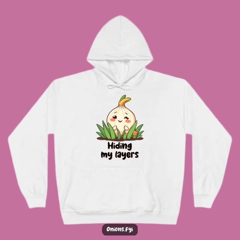 Funny Peeking Onion Hoodie: Cozy Garden Grin for Fun Funny Gift!