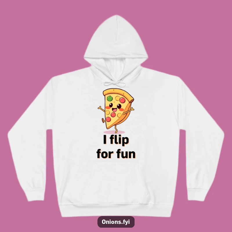 Cozy Funny Pizza Cartwheel Hoodie - Warm & Hilarious Gift for Comfort Food Fans