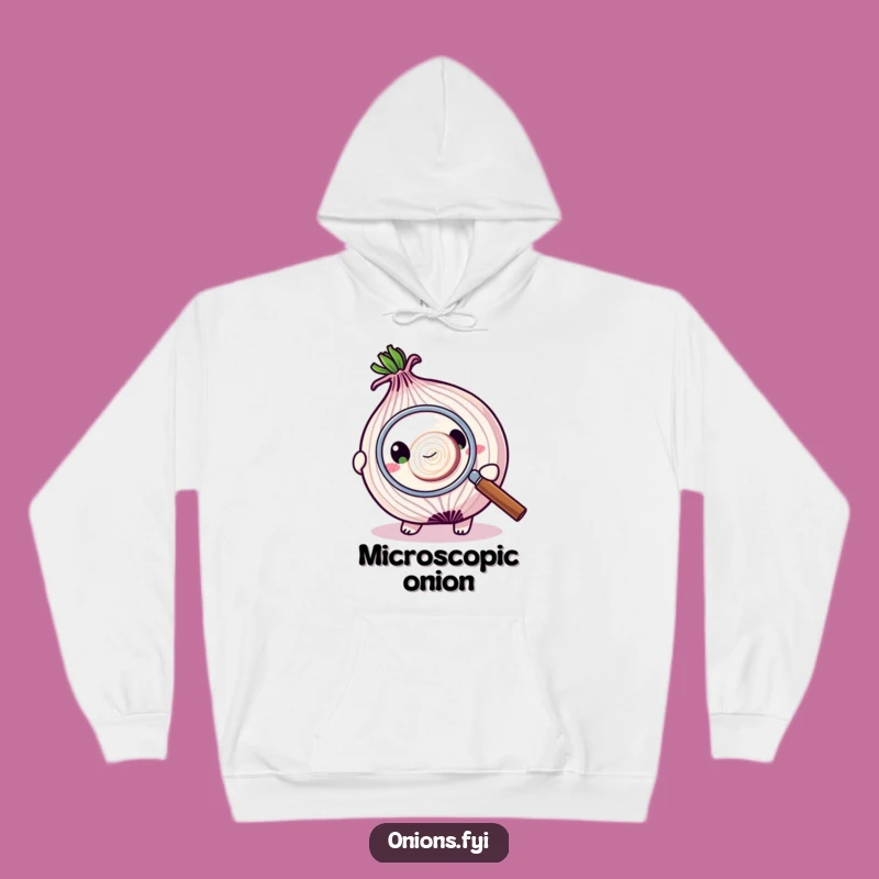 Cozy Funny Hoodie: Onion Magnifying Glass Comfort, Punny Foodie Gift