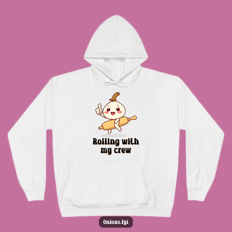 Funny Kawaii Onion Hoodie: Cute Onion Rolling Pin Warm & Hilarious Gift