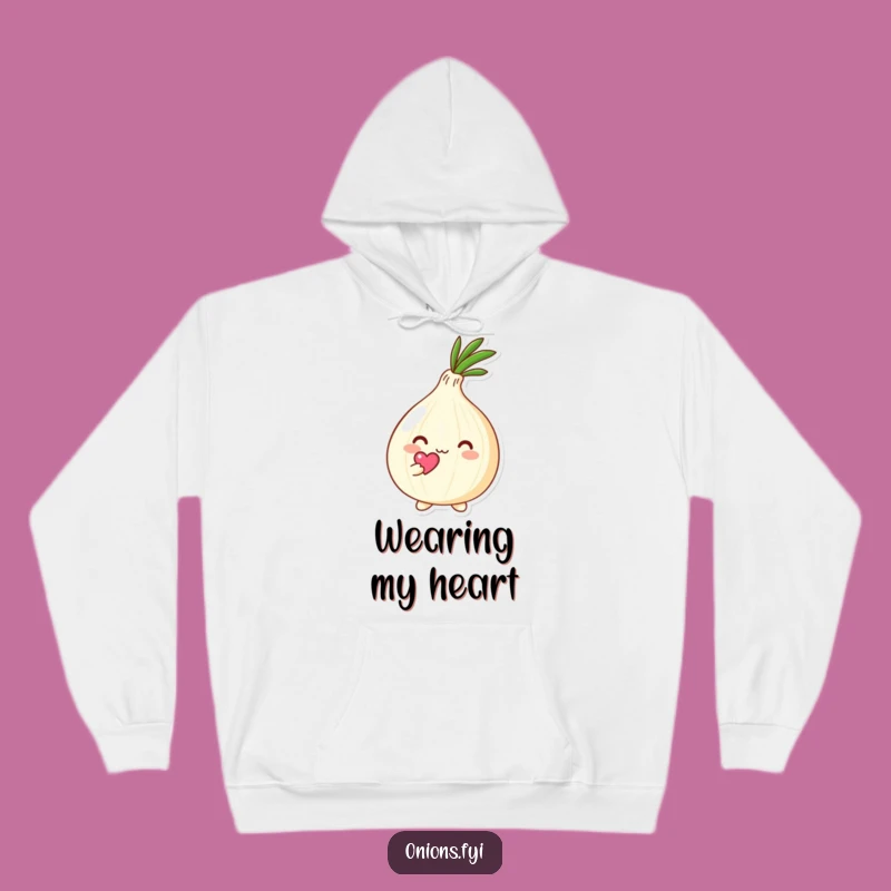 Funny Kawaii Onion Heart Hoodie: Cozy Loving Onion Apparel Gift