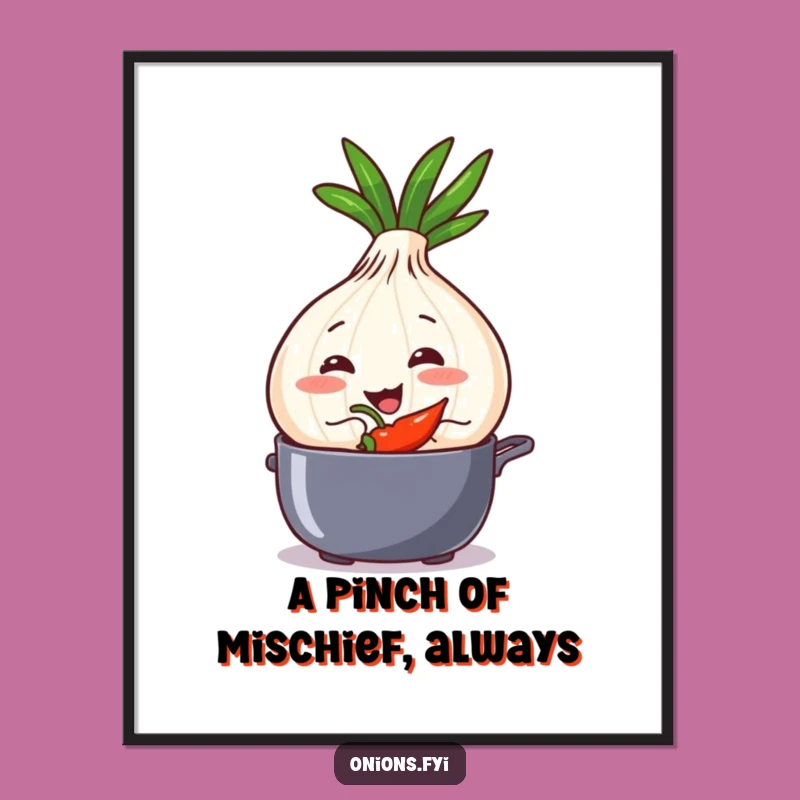 Free Printable Wall Art: Mischievous Onion Adds Spice Funny Decor