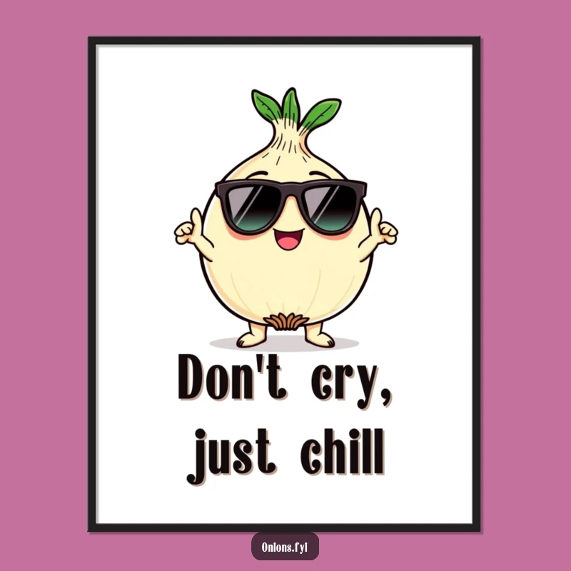 Funny Free Printable Wall Art: Cool Kawaii Onion's Stylish Pose