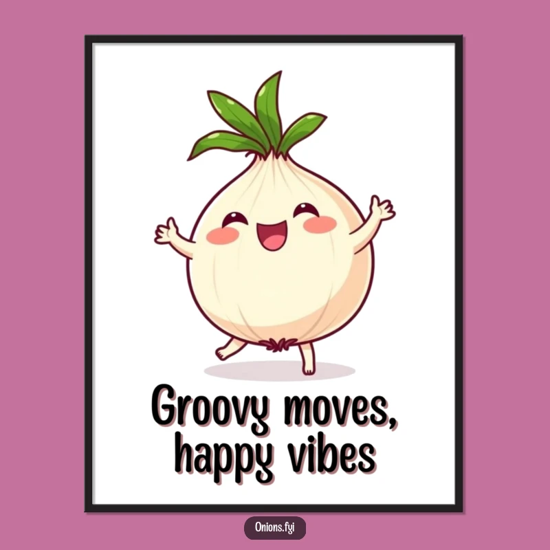 Free Printable Funny Onion Dancing Wall Art - Joyful Downloadable Decor