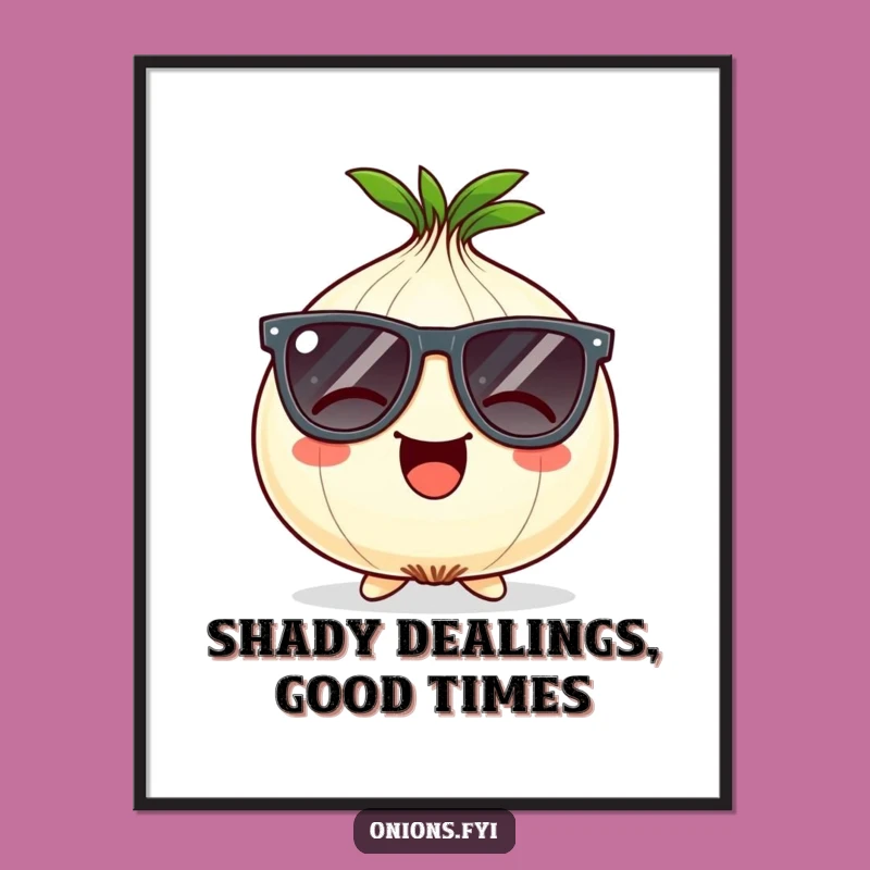 Free Printable Funny Onion Sunglasses Wall Art - Giggling Downloadable Decor