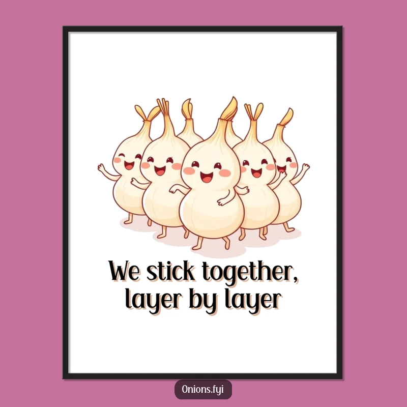 Free Printable Wall Art: Dancing Onion Conga Line Funny Decor