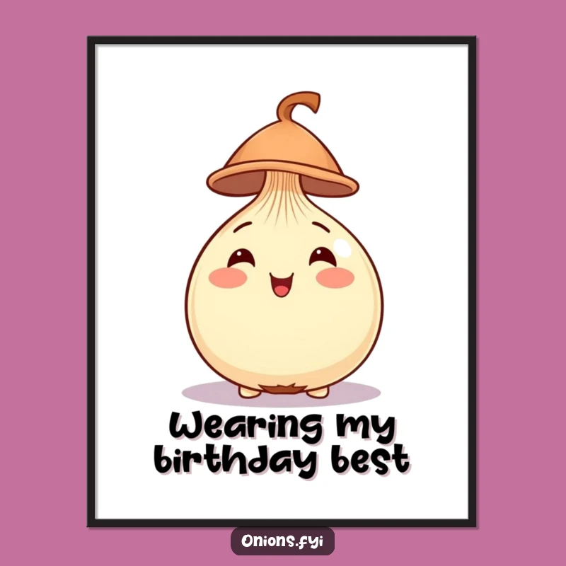 Free Printable Wall Art: Fancy Onion with Hat, Quirky Home Decor Download