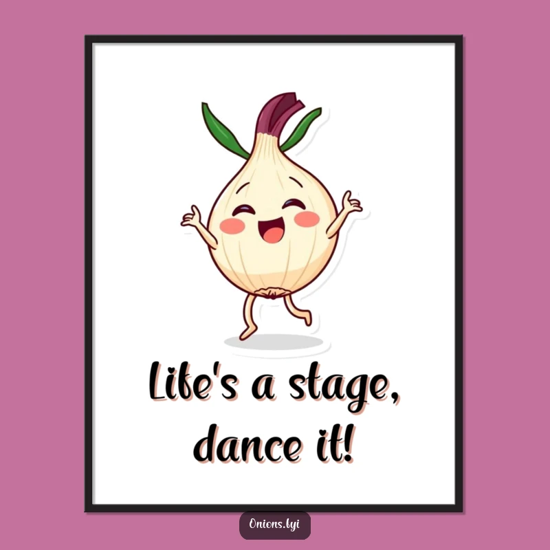 Free Printable Wall Art: Kawaii Dancer Onion - Funny Downloadable Art for Joyful Spaces