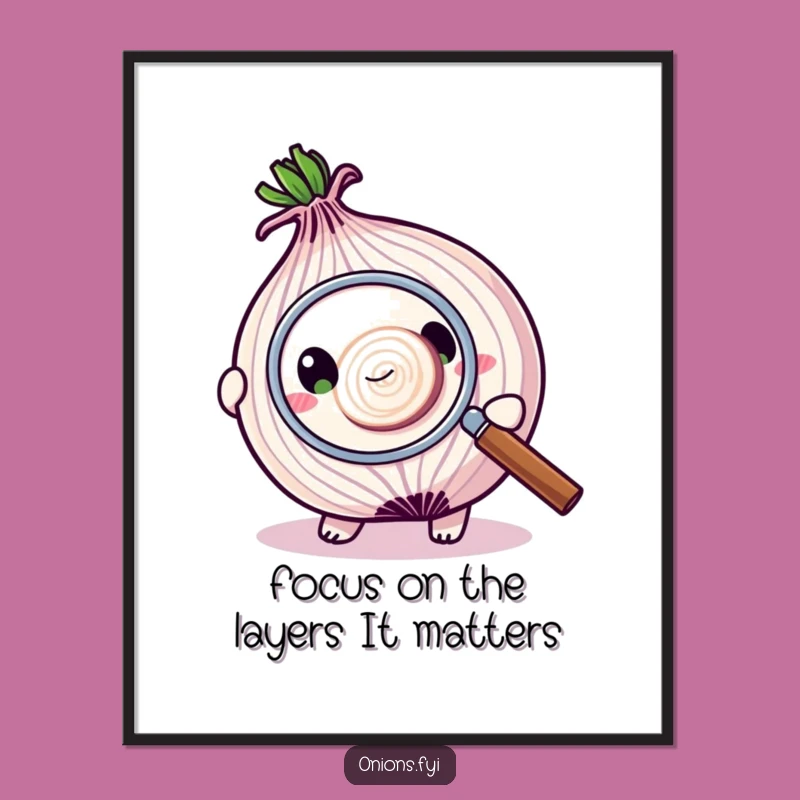 Free Printable Wall Art: Onion Magnifying Funny Character Downloadable Art