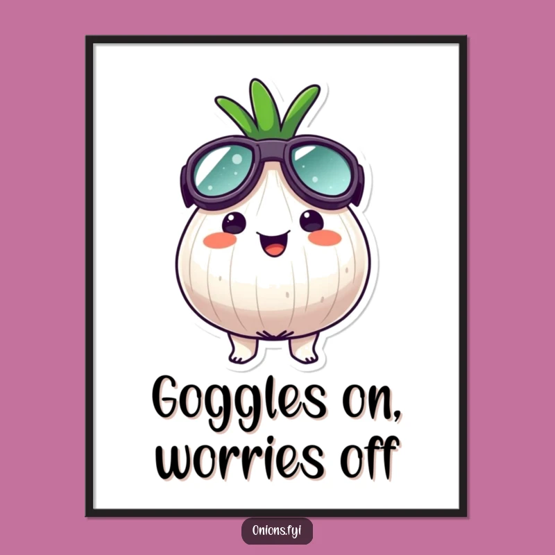 Funny Free Printable Onion Wall Art - Goggles Downloadable Quirky Decor