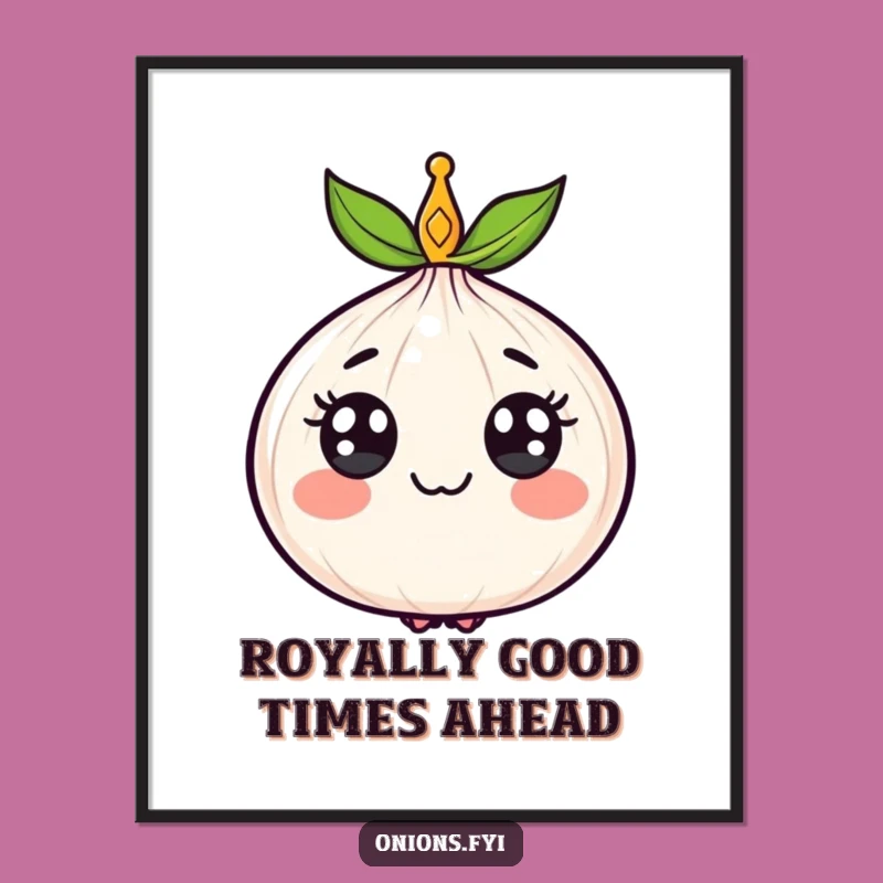Funny Free Printable Wall Art: Charming Crowned Onion for Whimsical Decor