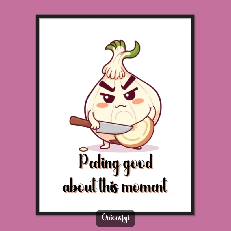 Funny Free Printable Wall Art: Determined Onion Chopping, Humorous Downloadable Art for Your Den