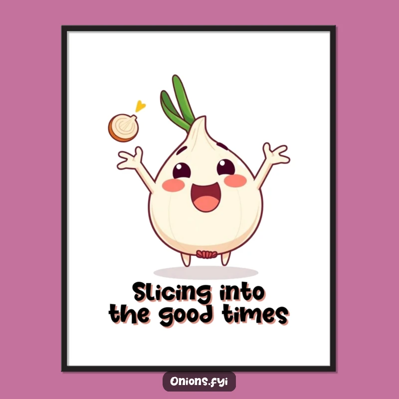 Funny Free Printable Wall Art: Excited Onion Catches the Moment!