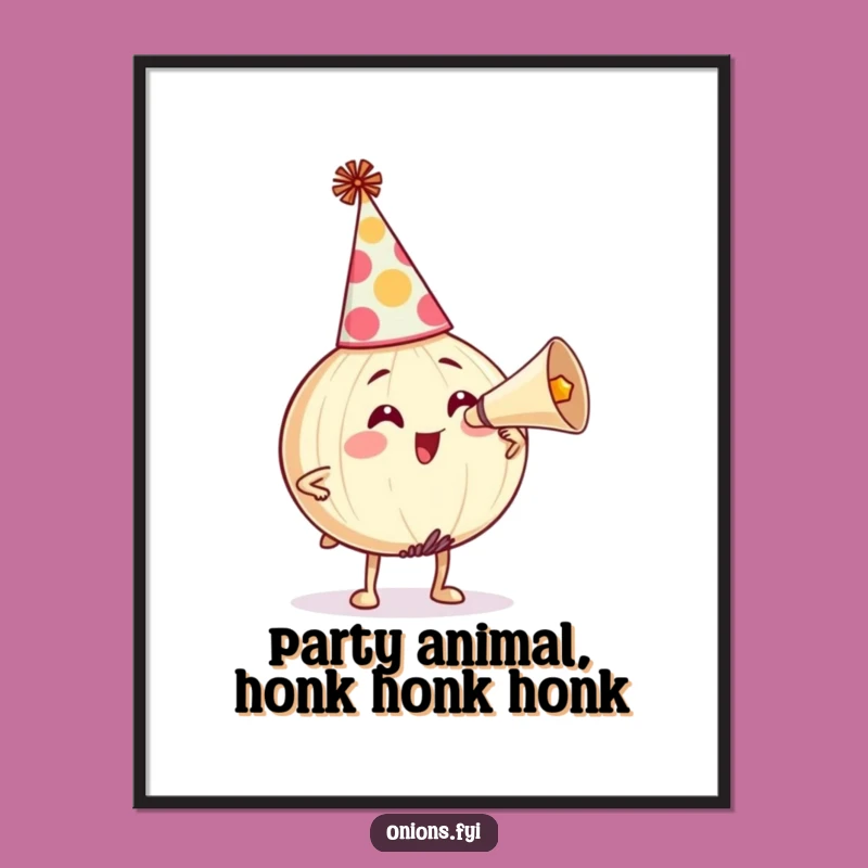 Funny Free Printable Wall Art: Honking Onion, Party Hat, Festive Downloadable Decor