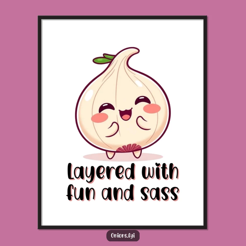 Funny Free Printable Wall Art: Kawaii Onion Wiggle, Cute & Quirky Downloadable Decor