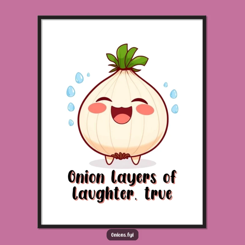 Free Printable Onion Laughing Wall Art: Humorous Veggie Downloadable Decor
