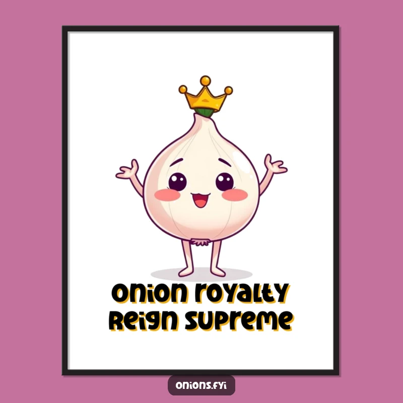 Free Printable Wall Art: Crowned Onion Regal Funny Character Downloadable Art