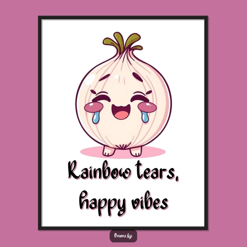 Funny Free Printable Onion Wall Art - Rainbow Tears Downloadable Quirky Decor