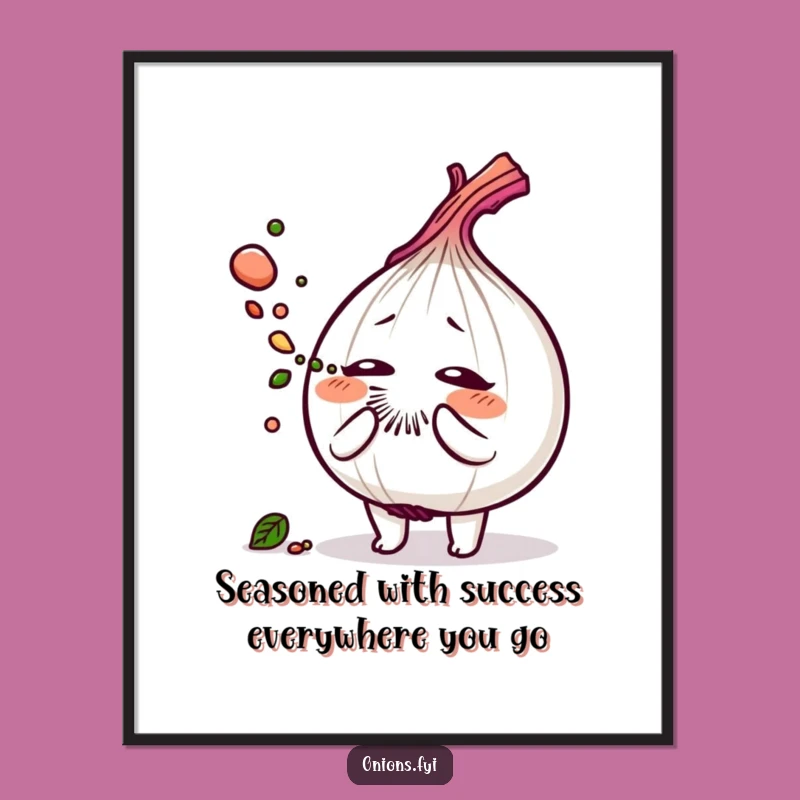 Funny Free Printable Wall Art: Onion Sneeze, Savory Herb Dust, Downloadable Kitchen Decor