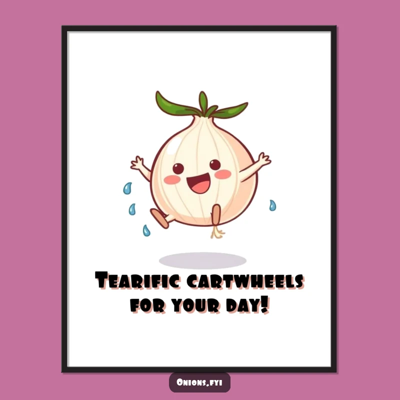 Free Printable Cartwheel Onion Art - Funny DIY Downloadable Humor for Energetic Spaces